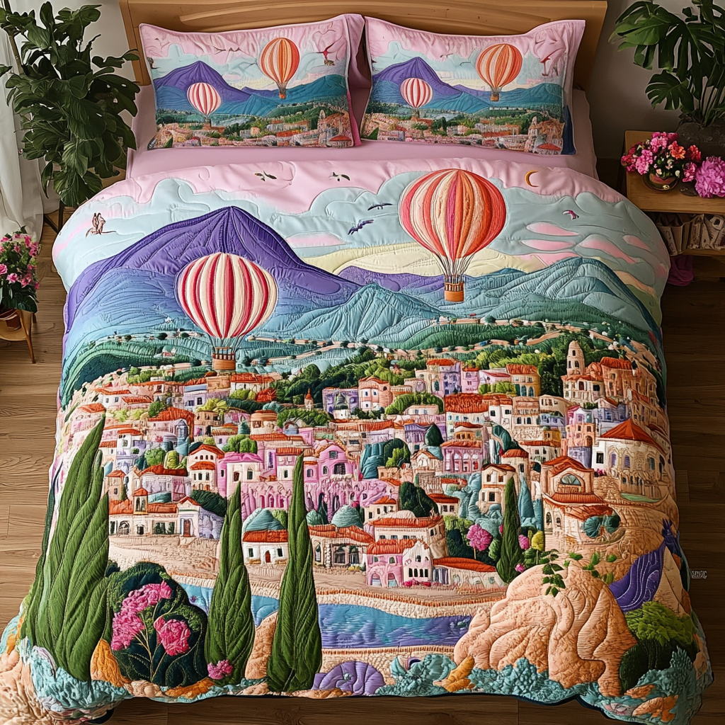 Skyward Dreams Quilted Bedding Set Trendy Bedding Set for Bedroom Makeover