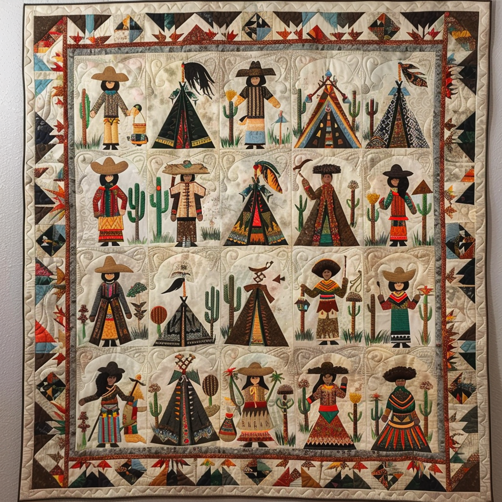 Skyward Spirits Quilted Blanket Native American Gifts For Her