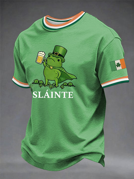 Sla&Atilde;&OElig;&Acirc;inte Frog Superhero Graphic T-Shirt St Patrick's Day Irish Green Beer Party Outfit