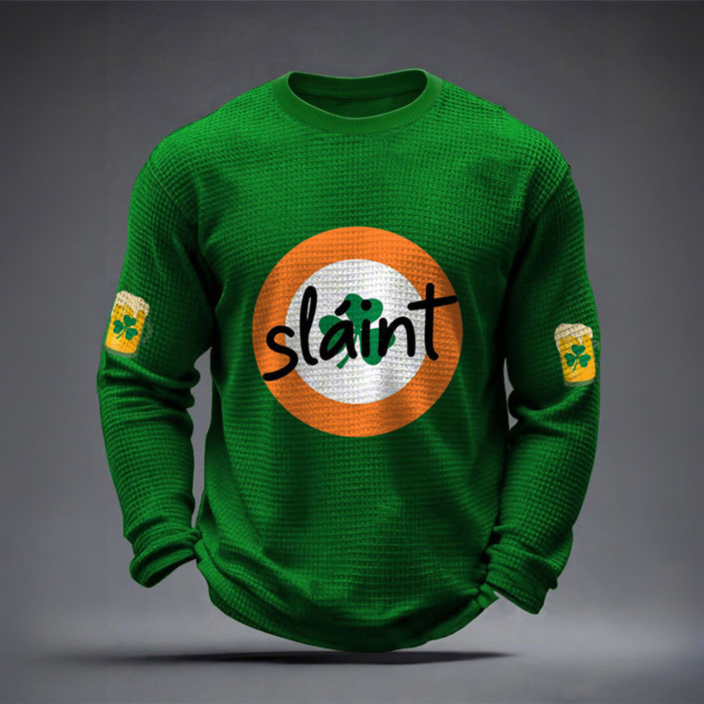 Slaint Shamrock Art Long Sleeve Shirt Happy Saint Patrick's Day Apparel Pats Day Gift Idea