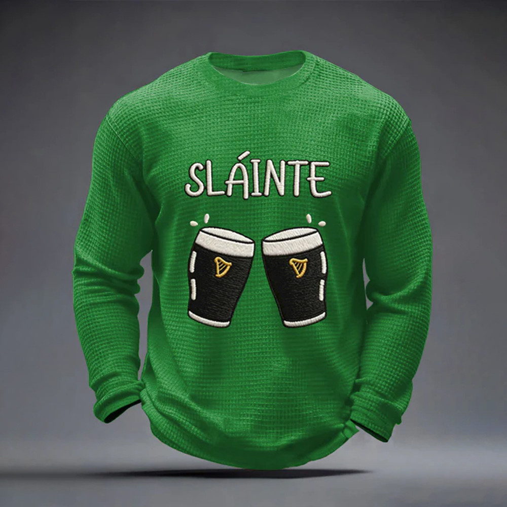Slainte Guinness Beer Design Long Sleeve Shirt Saint Patrick's Day Outfit Good Gift For Him