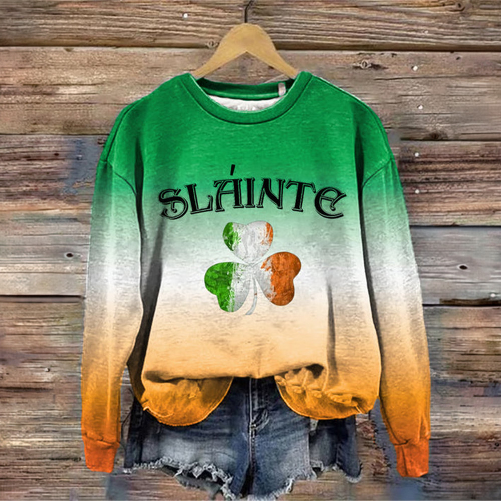 Slainte Saint Patricks Day Sweatshirt Holiday Apparel Best Gift For St Paddys Day