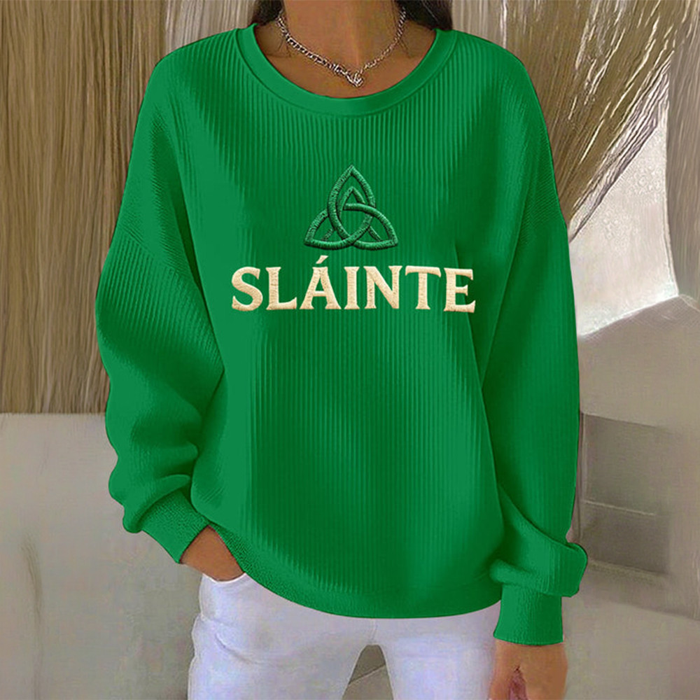 Slainte Saint Patricks Day Sweatshirt Trinity Knot Saint Patricks Day Clothing Line