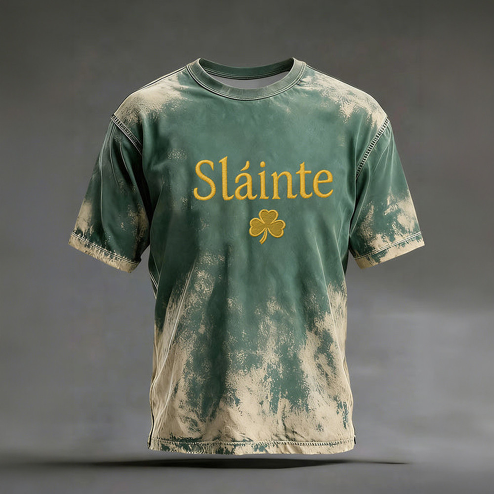 Slainte Saint Patricks Day Vintage T-Shirt St Paddys Day Clothes Cool Pats Day Gift