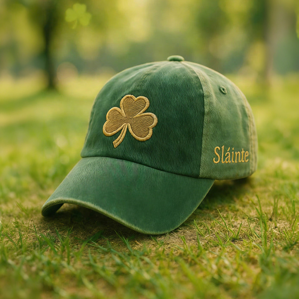 Slainte Shamrock Art Hat Saint Patrick's Day Baseball Cap Unique Gift For Boyfriend