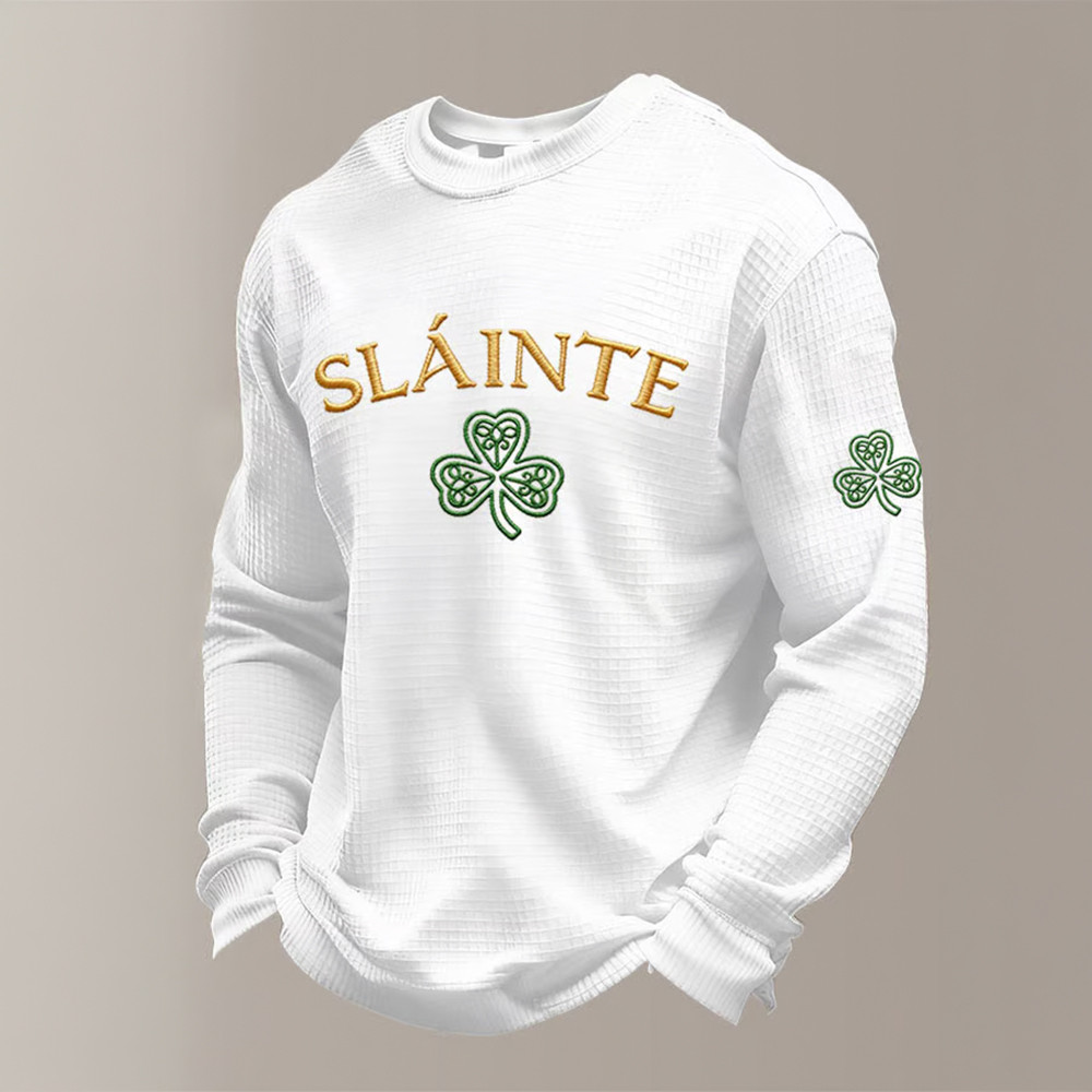 Slainte Shamrock Art Long Sleeve Shirt Happy Saint Patrick's Day Apparel