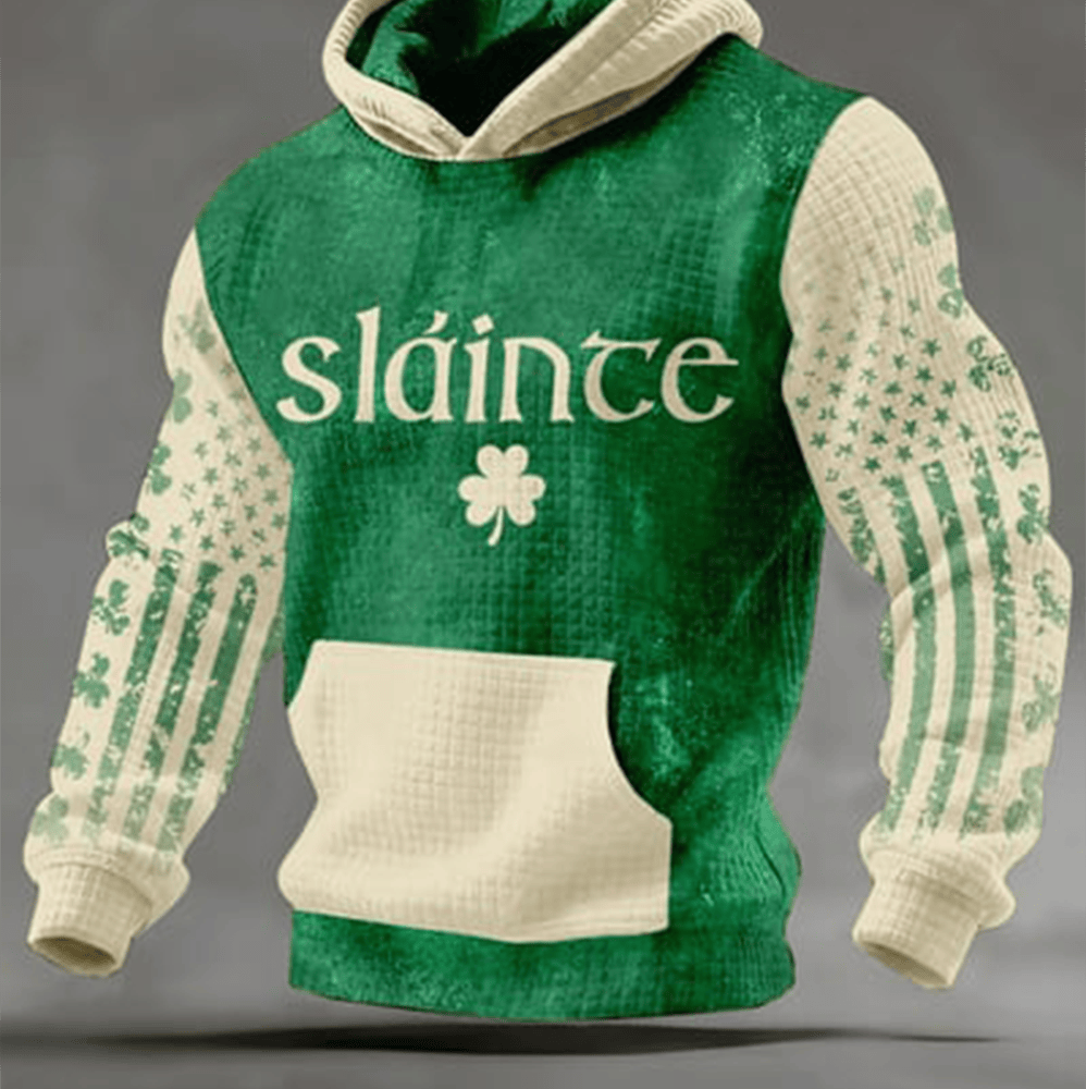 Slainte Shamrock Flag Hoodie St Patrick's Day Apparel Best Present Ideas