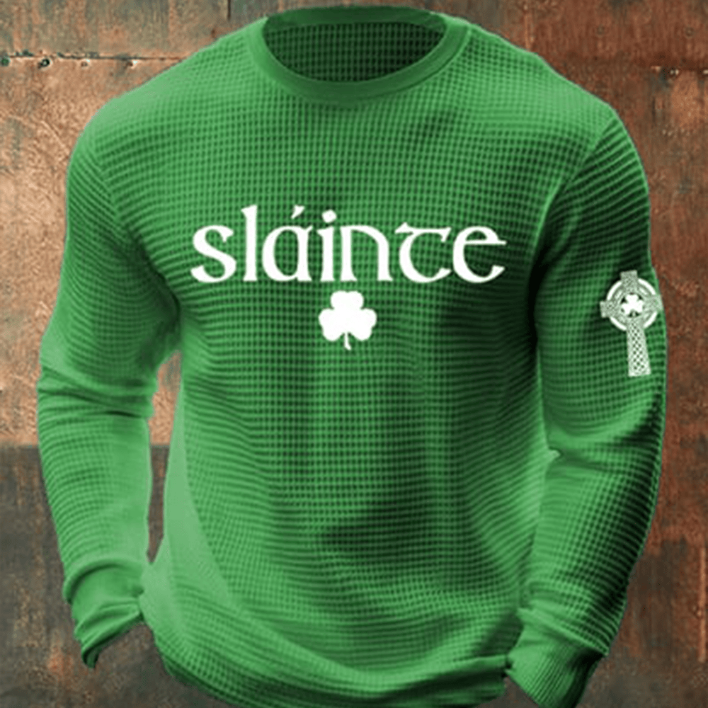 Slainte St Paddys Day Long Sleeve Shirt St Patrick's Day Outfit Cool Present For Friends