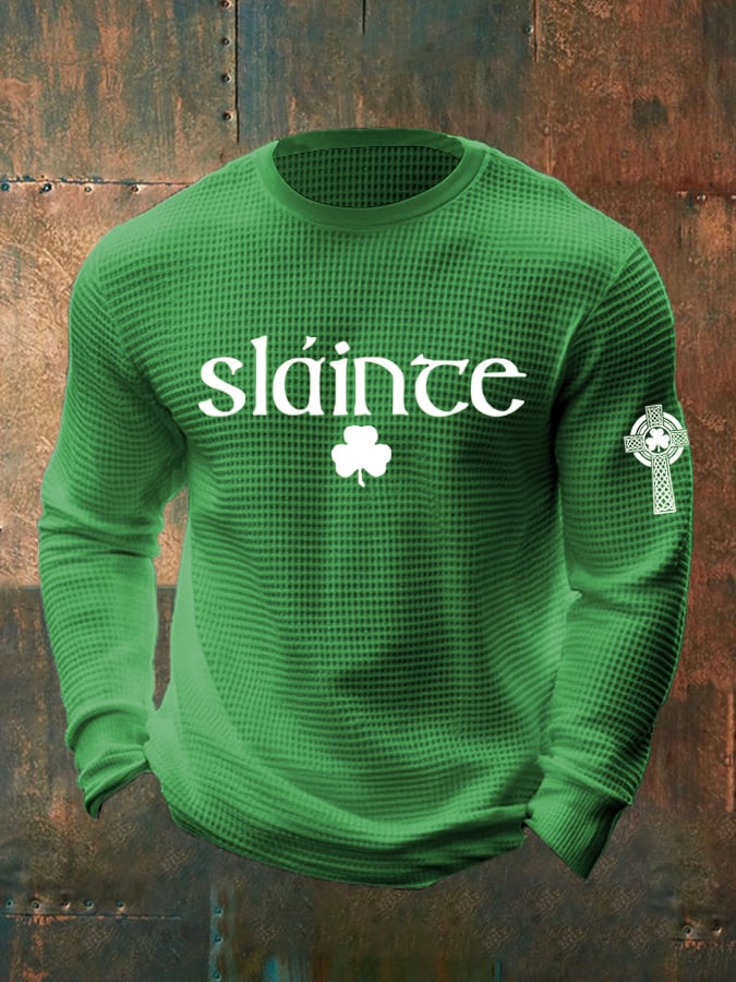 Slainte St Patricks Day Long Sleeve Shirt Faith Shape Holiday Apparel Gift Ideas For St Patrick's Day