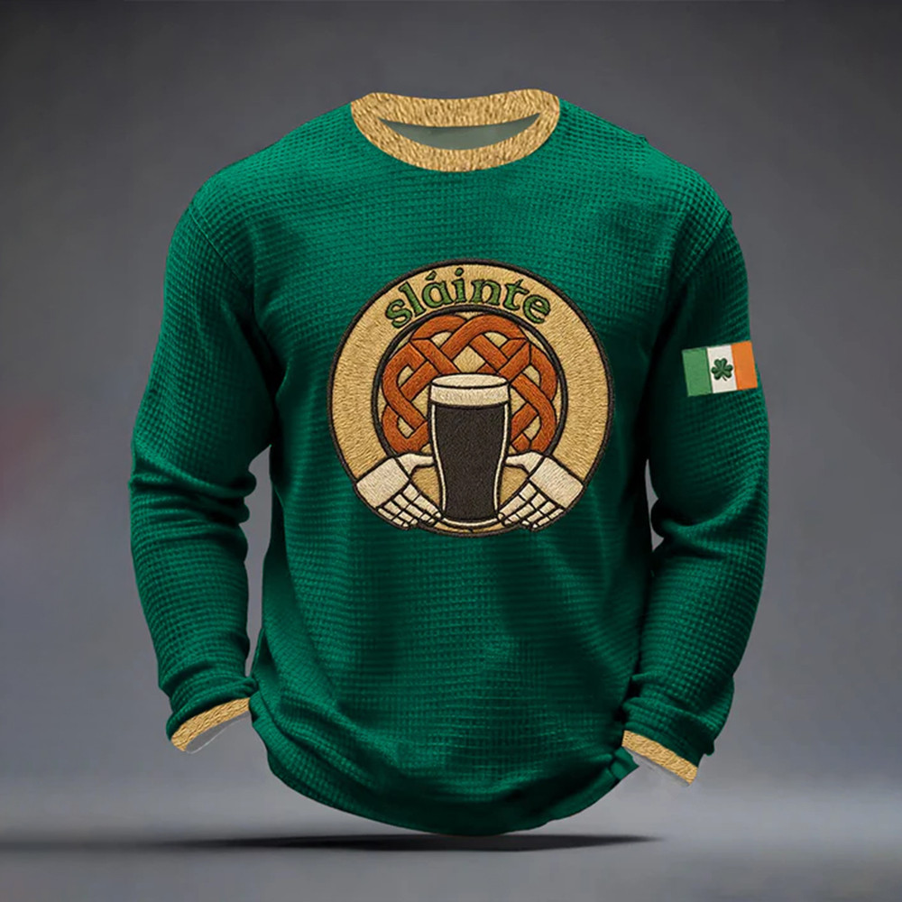 Slainte St Patrick's Day Long Sleeve Shirt St Patrick Of Ireland Clothing Line Gift For Him