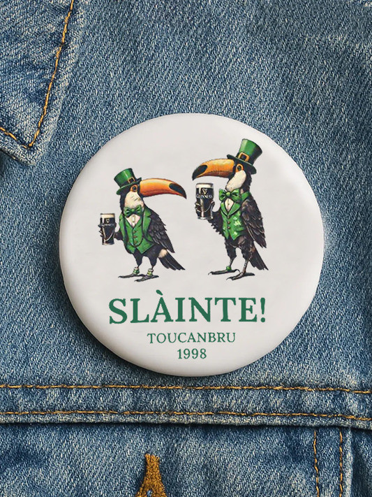 Slainte Toucan Irish Pride Button Pin St Patricks Day Irish Funny Beer Lover Gift For Friends
