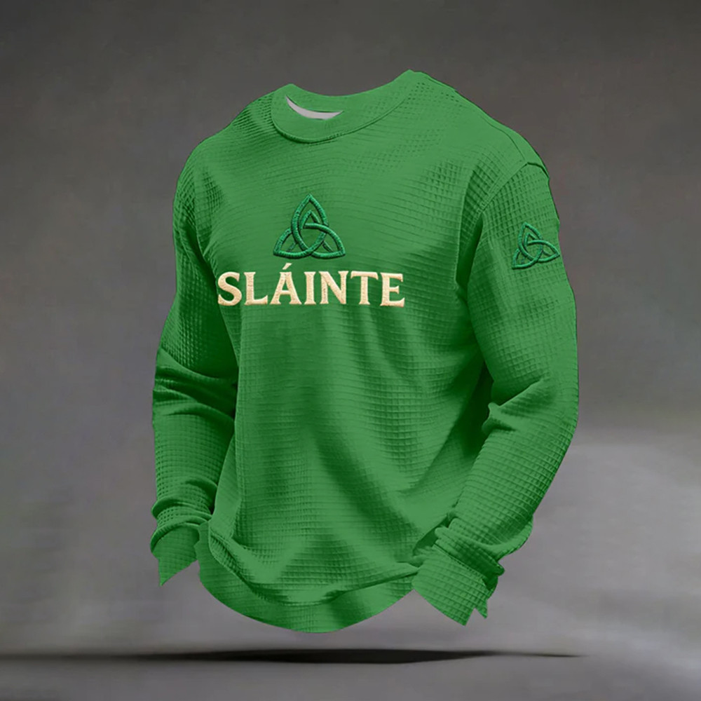 Slainte Trinity Knot Graphic Long Sleeve Shirt Holiday Apparel St Patrick Of Ireland Present Ideas