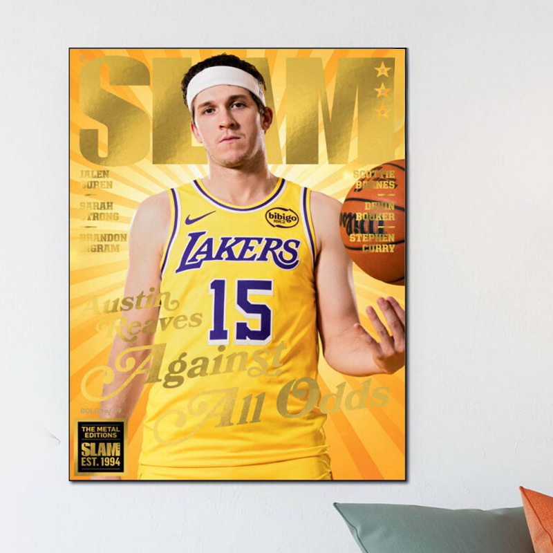 SLAM 260 Gold Metal Cover Poster Austin Reaves Against All Odds Magazine Los Angeles Laker Poster