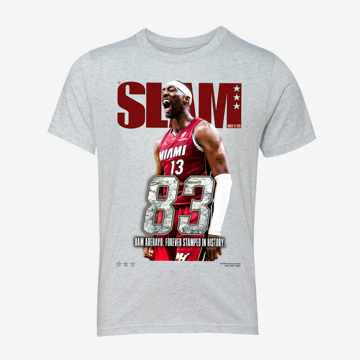 SLAM Cover Bam Adebayo Basketball T-Shirt Miami Heat Merch Basketball Lover Gift Idea