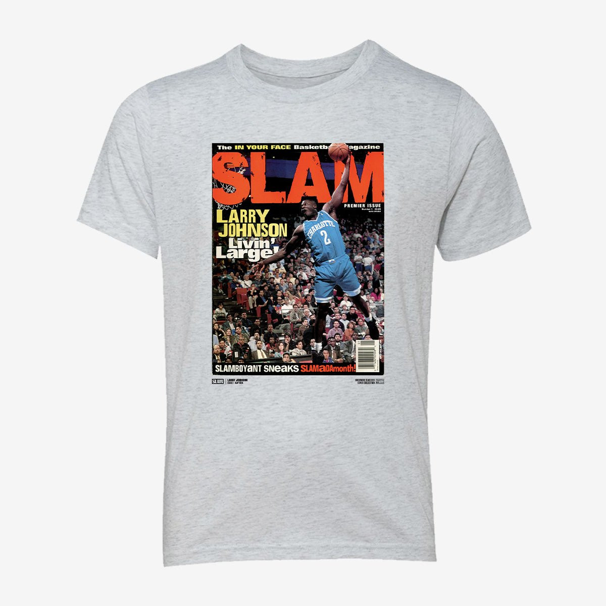 SLAM Cover Larry Johnson T-Shirt 90s NBA Vintage Aesthetic Shirt Larry Johnson Fan Gift