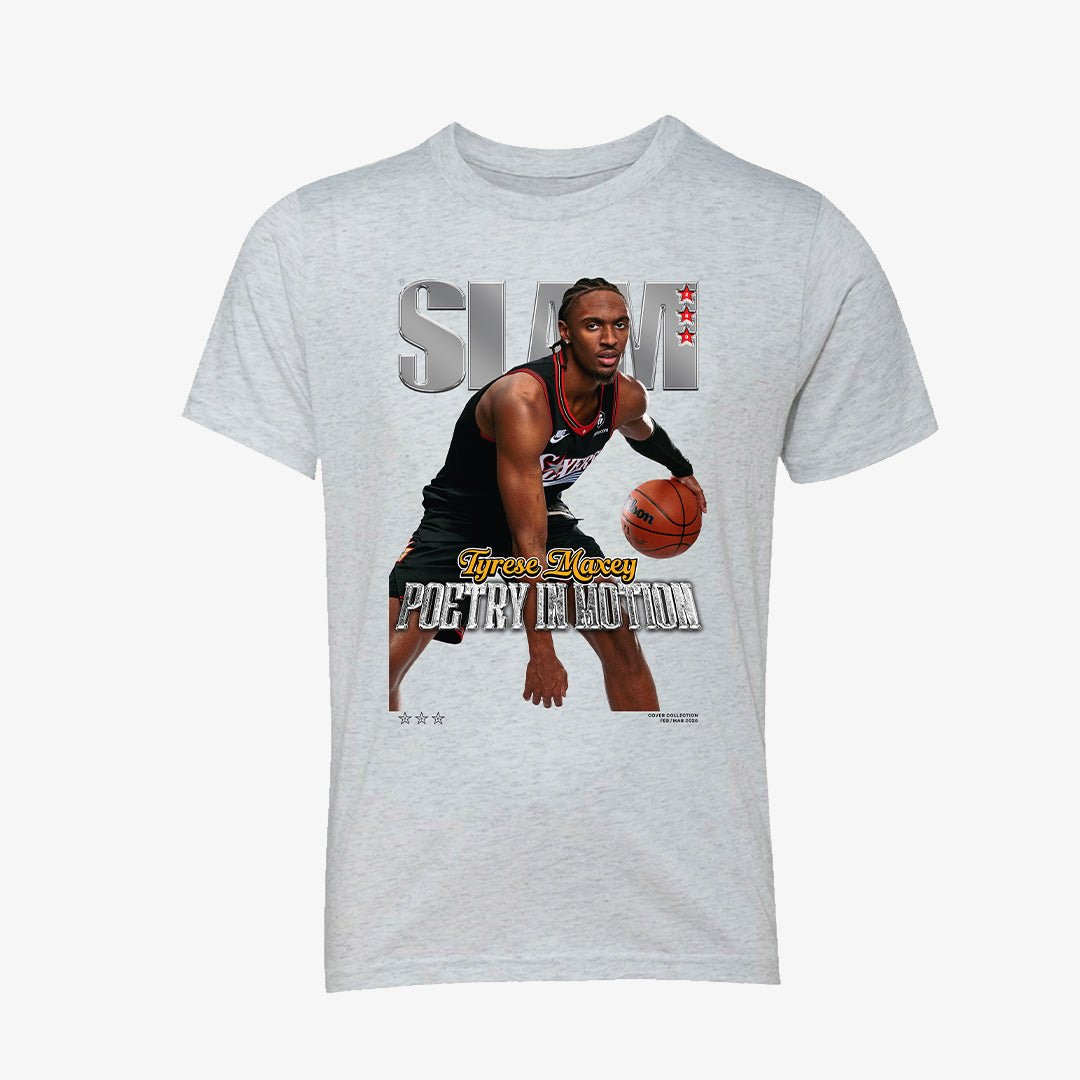 SLAM Cover Tyrese Maxey Basketball T-Shirt Game Day Clothing Basketball Gear For Dad