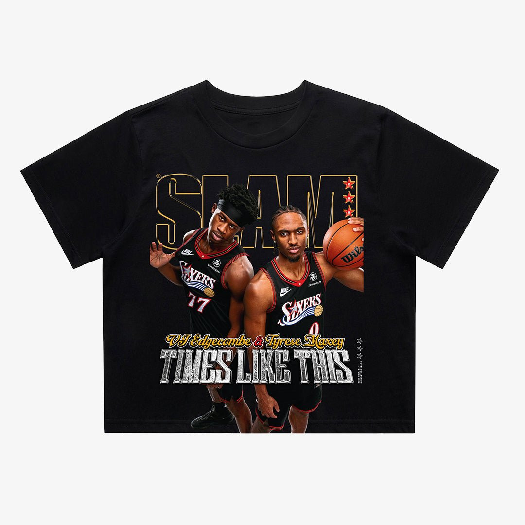 SLAM Cover Tyrese Maxey VJ Edgecombe Crop Top 90s NBA Vintage Aesthetic Shirt Basketball Gear