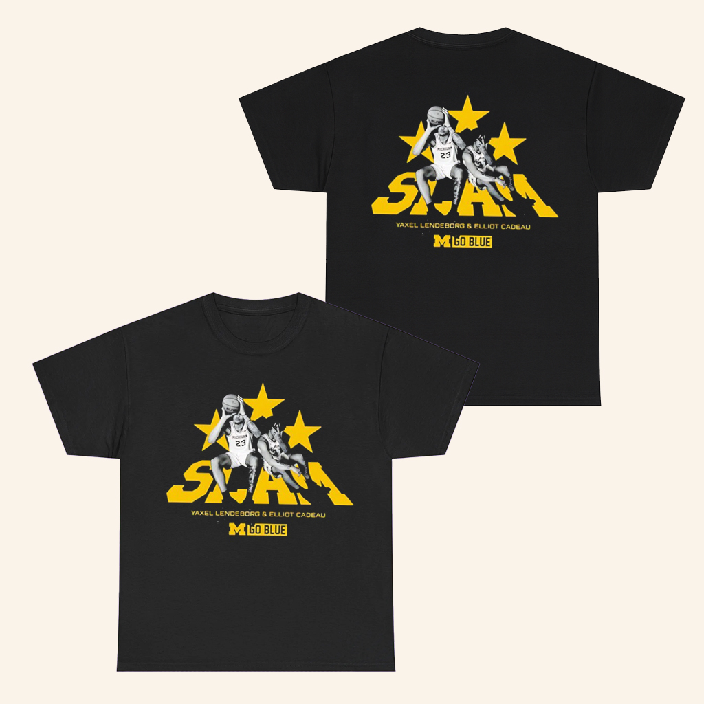 SLAM Yaxel Lendeborg And Elliot Cadeau Go Blue T-Shirt Michigan Basketball Merch Fan Gifts SLAM Yaxel Lendeborg And Elliot Cadeau Go Blue T-Shirt Michigan Basketball Merch Fan Gifts