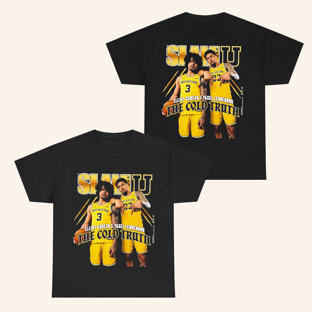 SLAMU Yaxel Lendeborg And Elliot Cadeau The Cold Truth T-Shirt Michigan Basketball Merch Gifts