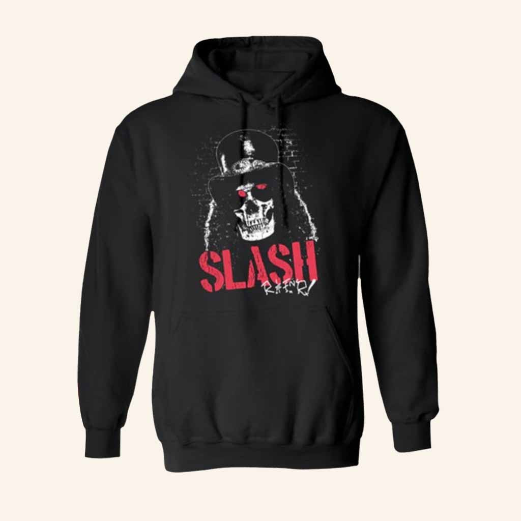 Slash Merch Skull Portrait Black Hoodie Unique Halloween Gift For Brother