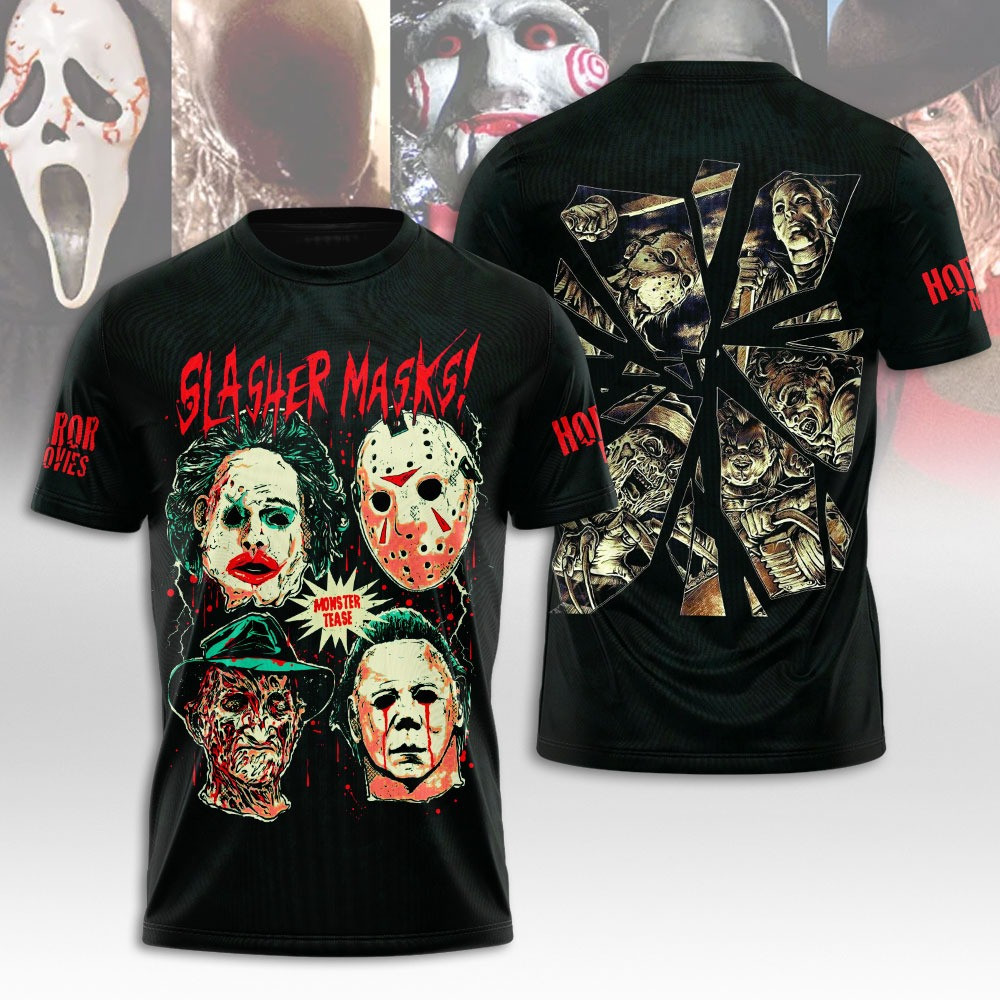 Slasher Masks Top Horror Movies T-Shirt Movie Enthusiast Gifts