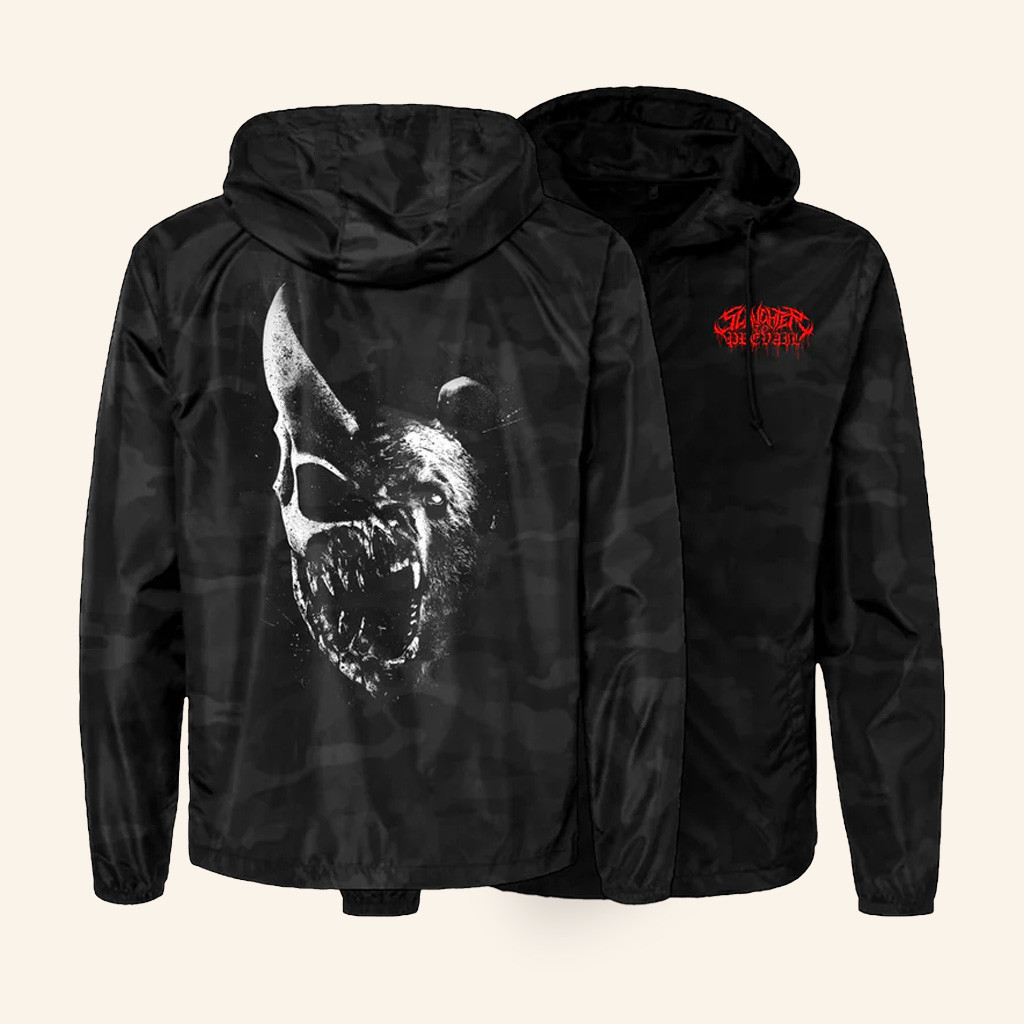 Slaughter To Prevail Merch Grizzly Skull Camo Windbreaker Jacket Slaughter To Prevail Apparel