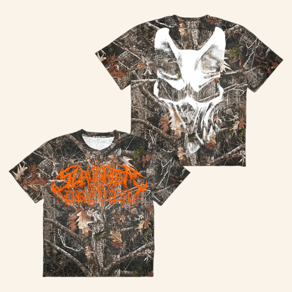 Slaughter To Prevail Merch Slaughter To Prevail Camo White Mask T-Shirt Gifts For Fans