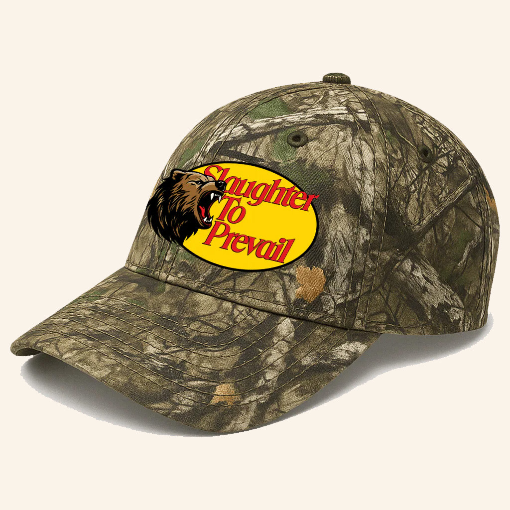 Slaughter To Prevail Merch Slaughter To Prevail Fishing Camo Hat Embroidered Gifts For Dad