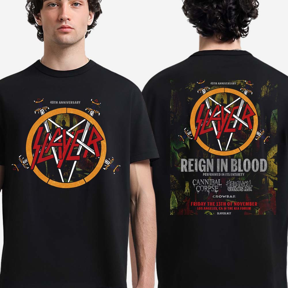Slayer 40th Anniversary Reign In Blood T-Shirt Slayer 40th Anniversary Shirt Gift For Fans
