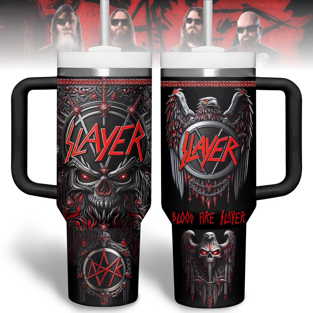 Slayer Blood Fire Limited Edition 40 Oz Handle Tumbler Cup Best Gift For Fans