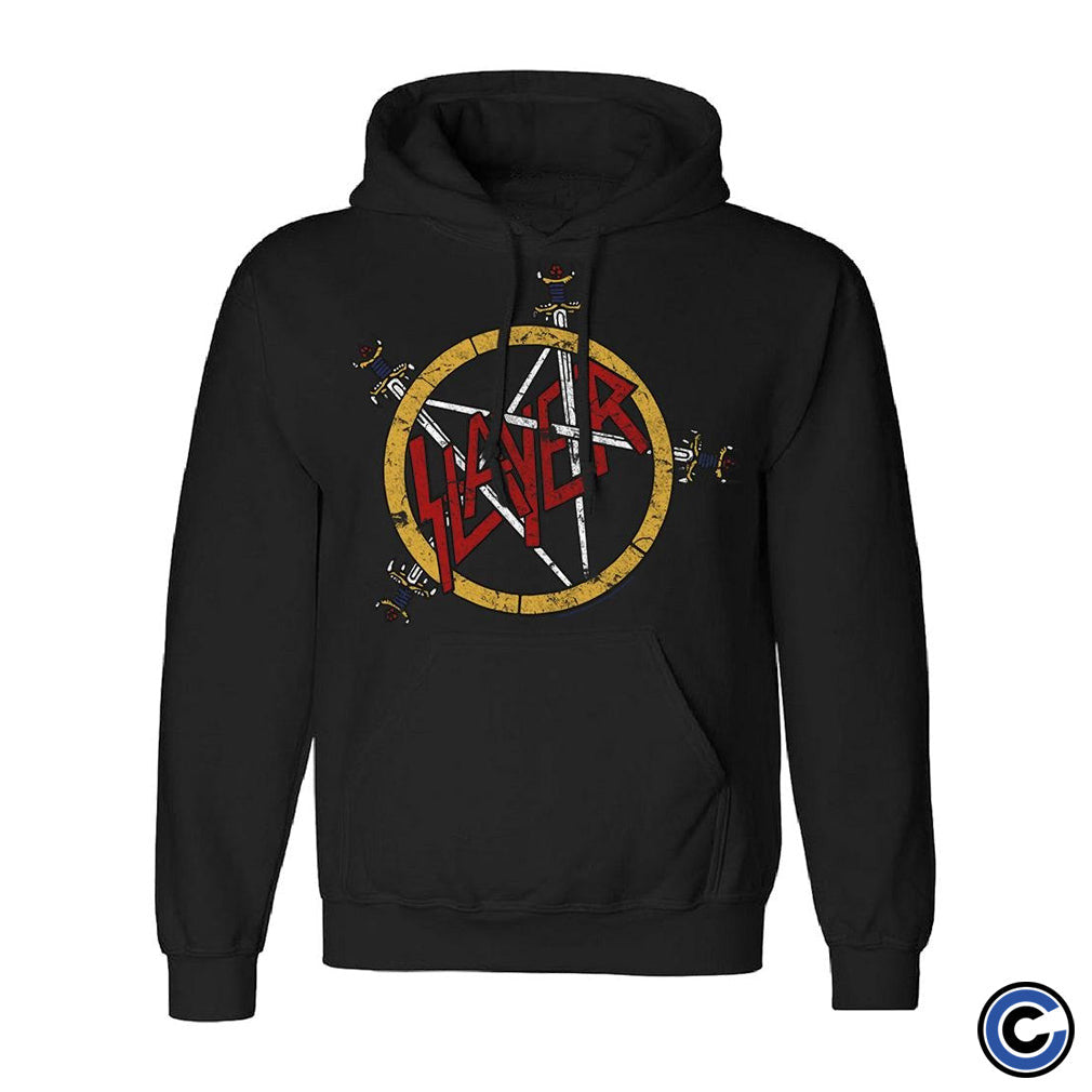 Slayer Merch Pentagram Distressed Hoodie Slayer Hoodie