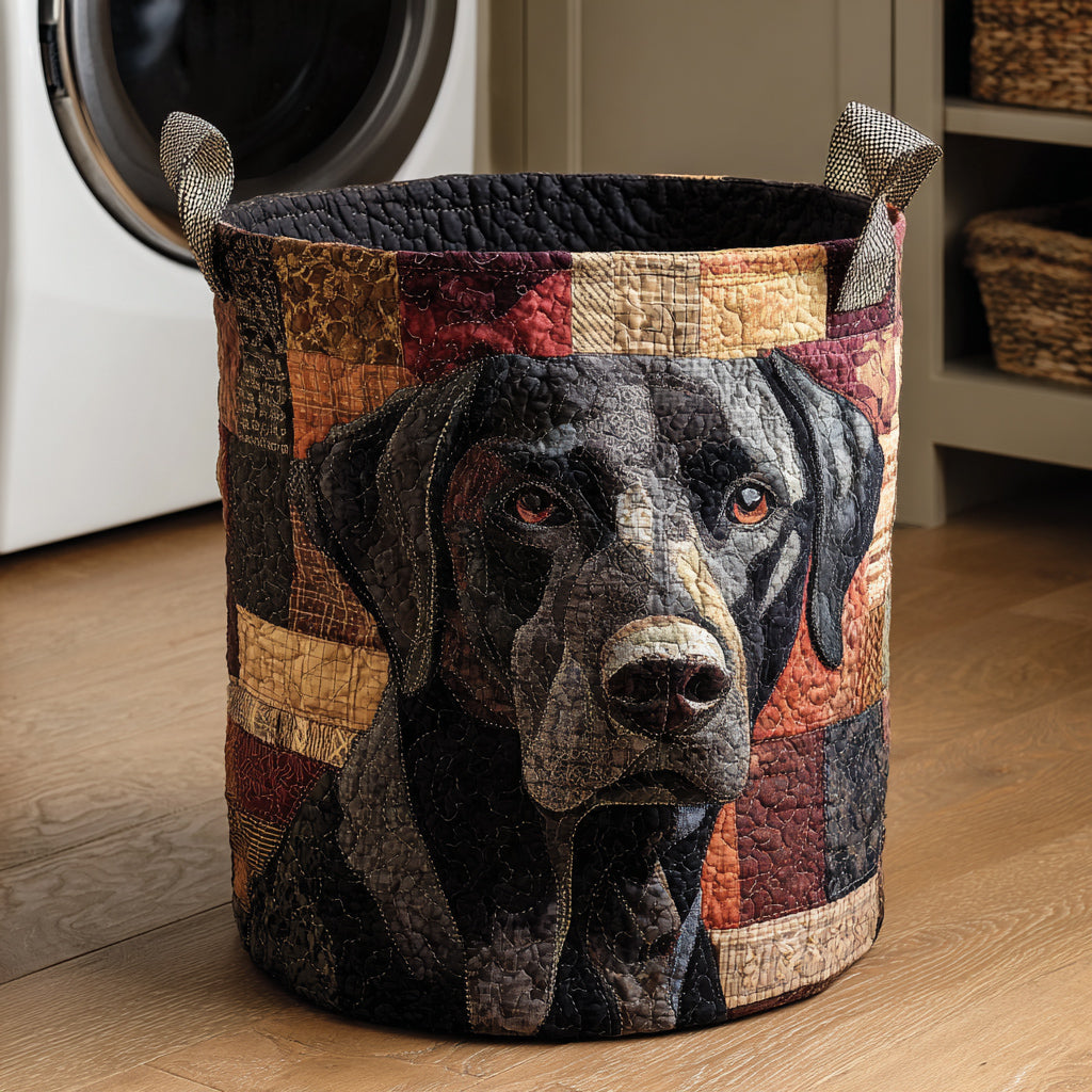 Sleek Labrador Quilted Laundry Basket Thoughtful Quilted Basket Gift for Home Essentials