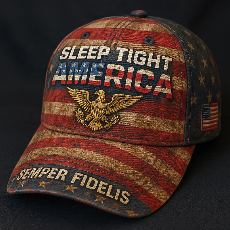 Sleep Tight America Veteran Hat Semper Fidelis Baseball Cap Patriotic Gift For Veterans