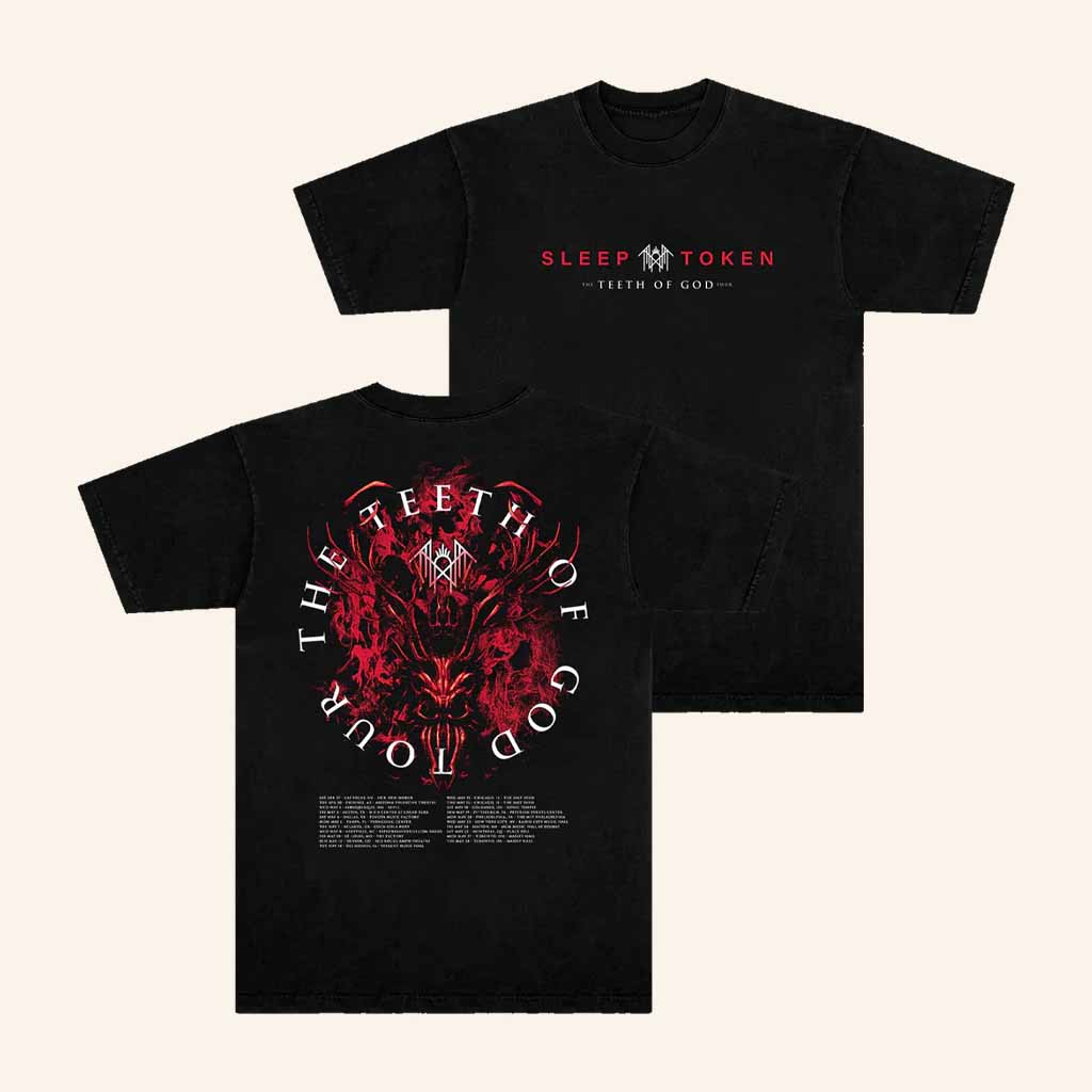 Sleep Token Merch Teeth Of God Tour T-Shirt Music Lover Gifts For Him Sleep Token Merch Teeth Of God Tour T-Shirt Music Lover Gifts For Him