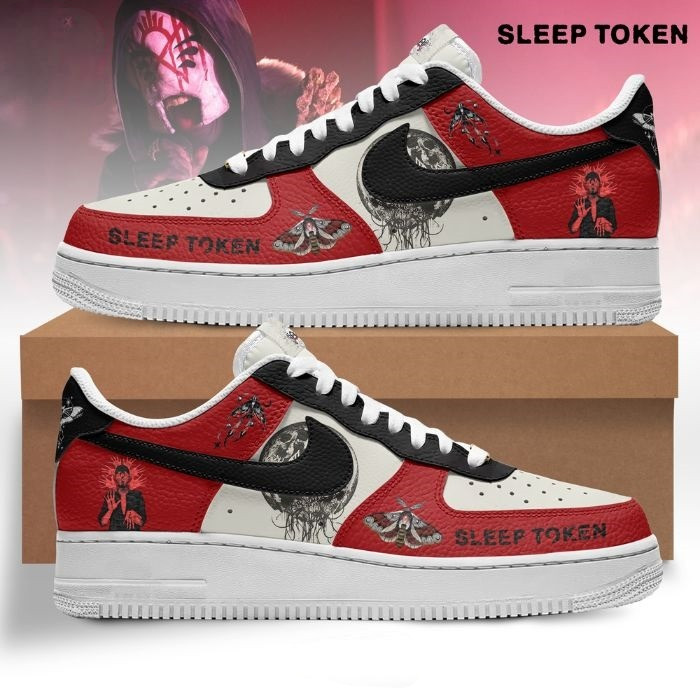 Sleep Token Nike Air Force 1 Shoes Red Gift Ideas For Music Lovers