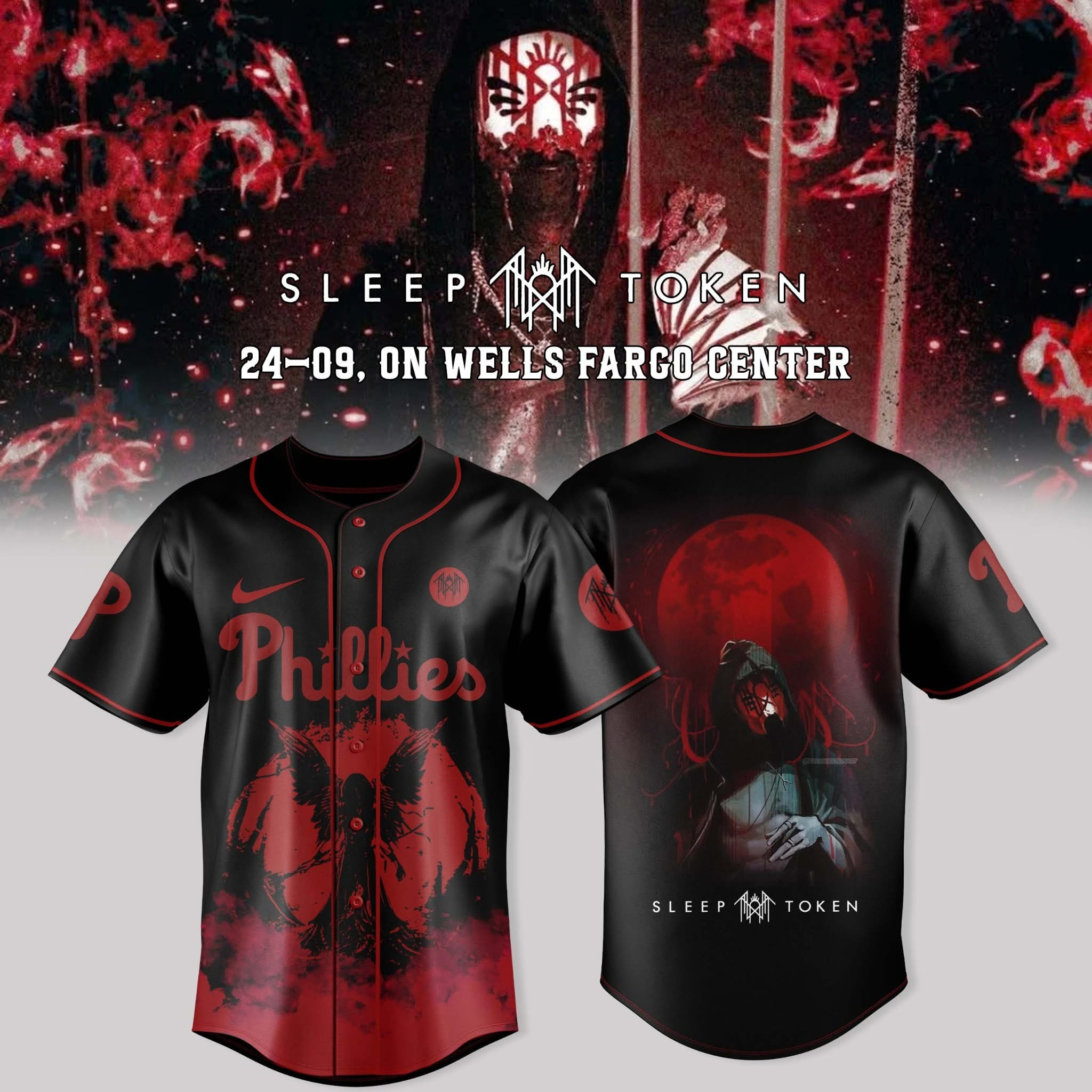 Sleep Token x Philadelphia Phillies Jersey Sleep Token Merch Baseball Gifts For Fans