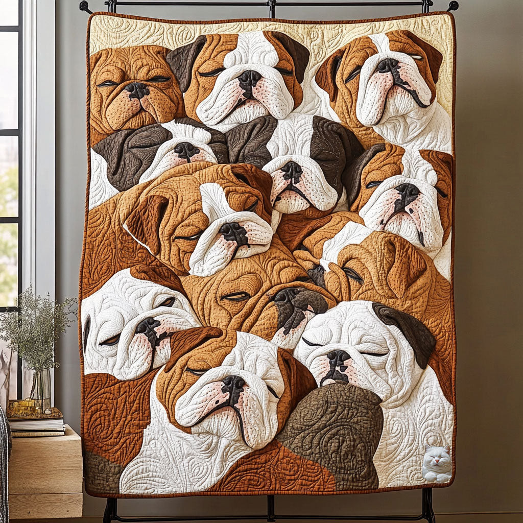 Sleeping Bulldog Christmas Throw Blanket Special Present For Dad