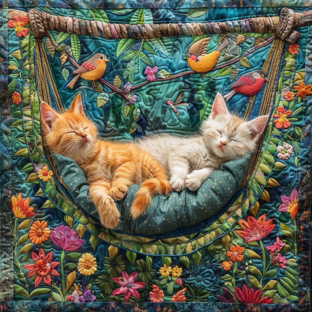 Sleeping Cat In The Garden Quilt Blanket Christmas Throw Blanket Christmas Presents For Cat Lovers