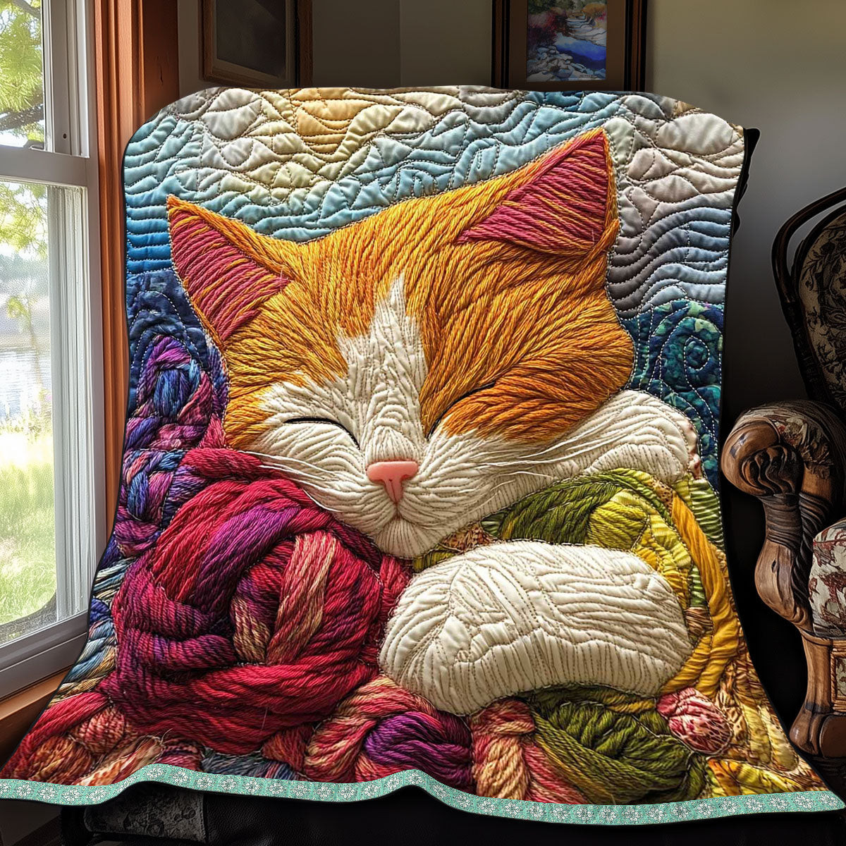 Sleeping Cat Quilt Blanket Soft Throw Blanket Awesome Mother's Day Gifts For Mom