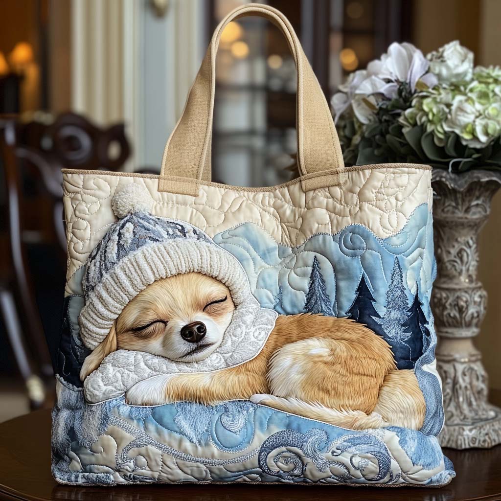 Sleeping Chihuahua Quilted Tote Bag Great Gifts For Dog Lovers