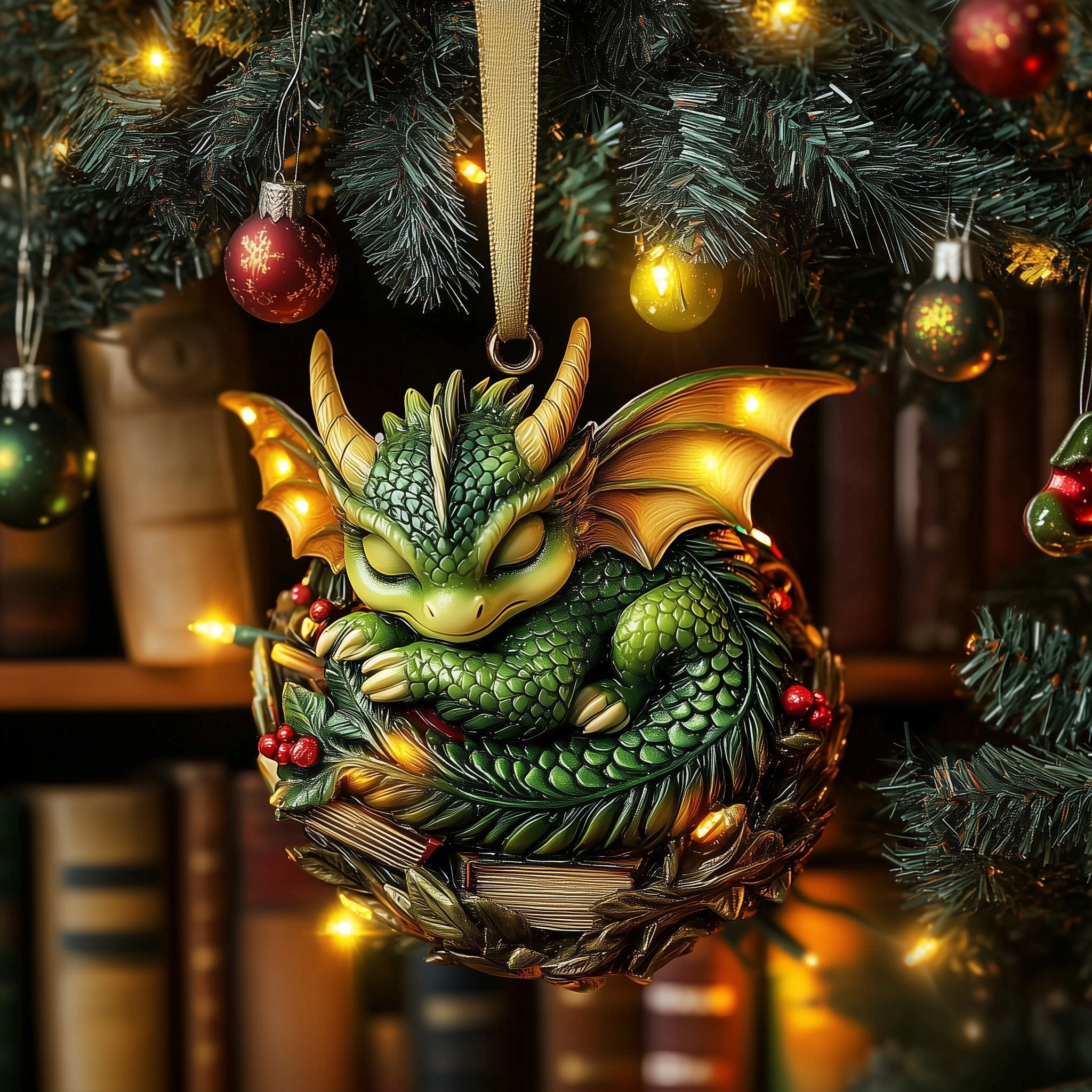 Sleeping Dragon Acrylic Ornament Unique Christmas Gift