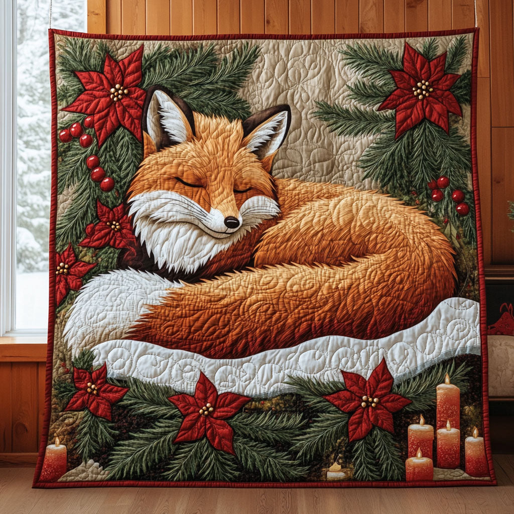 Sleeping Fox Quilt Lovely Quilt Blanket Gift for Holiday Celebrations