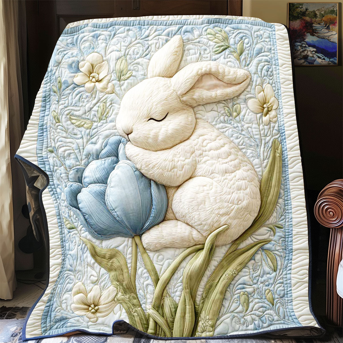 Sleeping Rabbit Quilt Premium Quilt Blanket for Family and Guests