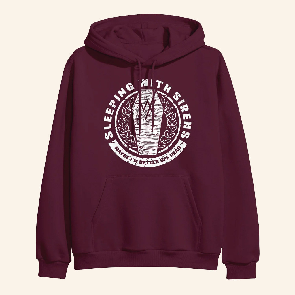 Sleeping With Sirens Merch Coffin Hoodie Gift Ideas For Rock Fans