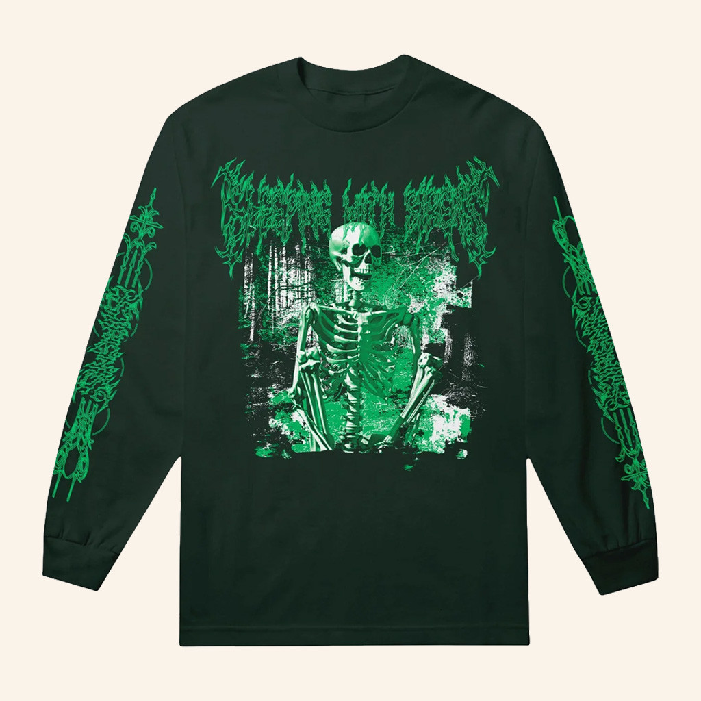Sleeping With Sirens Merch DV Metal Skeleton Forest Green Long Sleeve T-Shirt Gifts For Dad