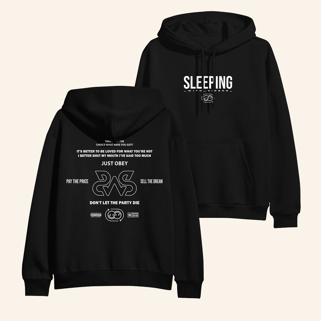 Sleeping With Sirens Merch Just Obey Black Hoodie Good Gifts For Boyfriend