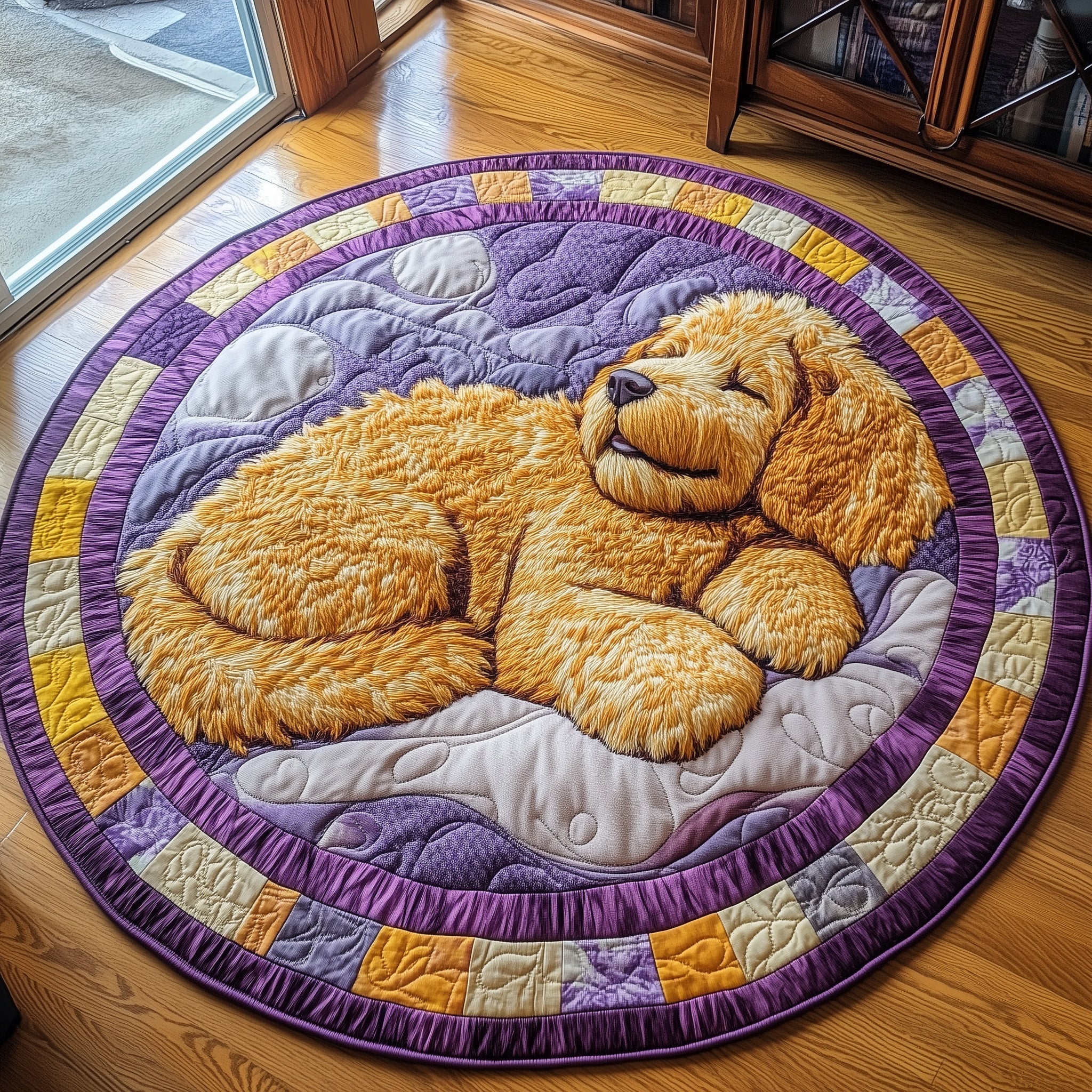Sleepy Goldendoodle Quilted Round Mat Gftoab3633 Gift For Kids