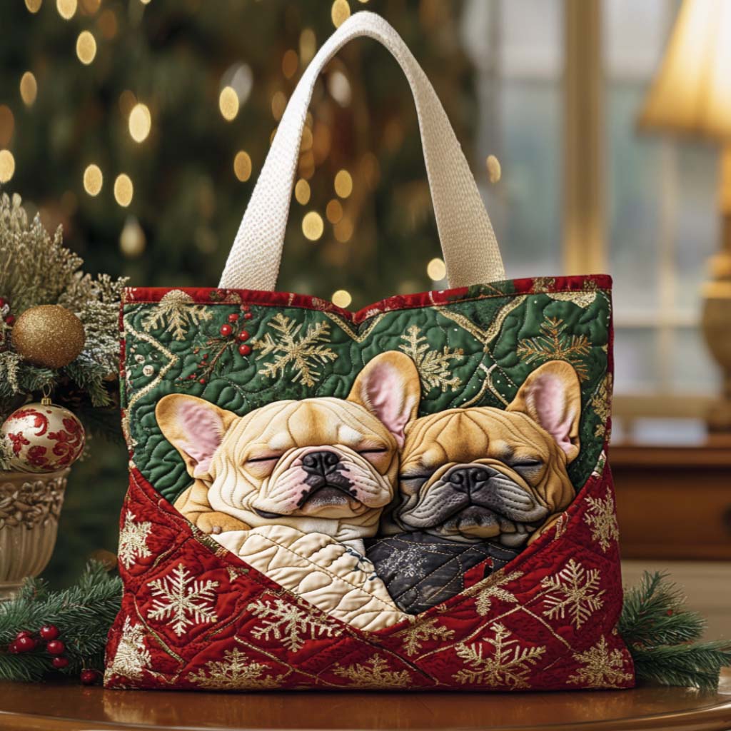 Sleepy Little Bulldog Quilted Tote Bag Awesome Dog Lover Gifts