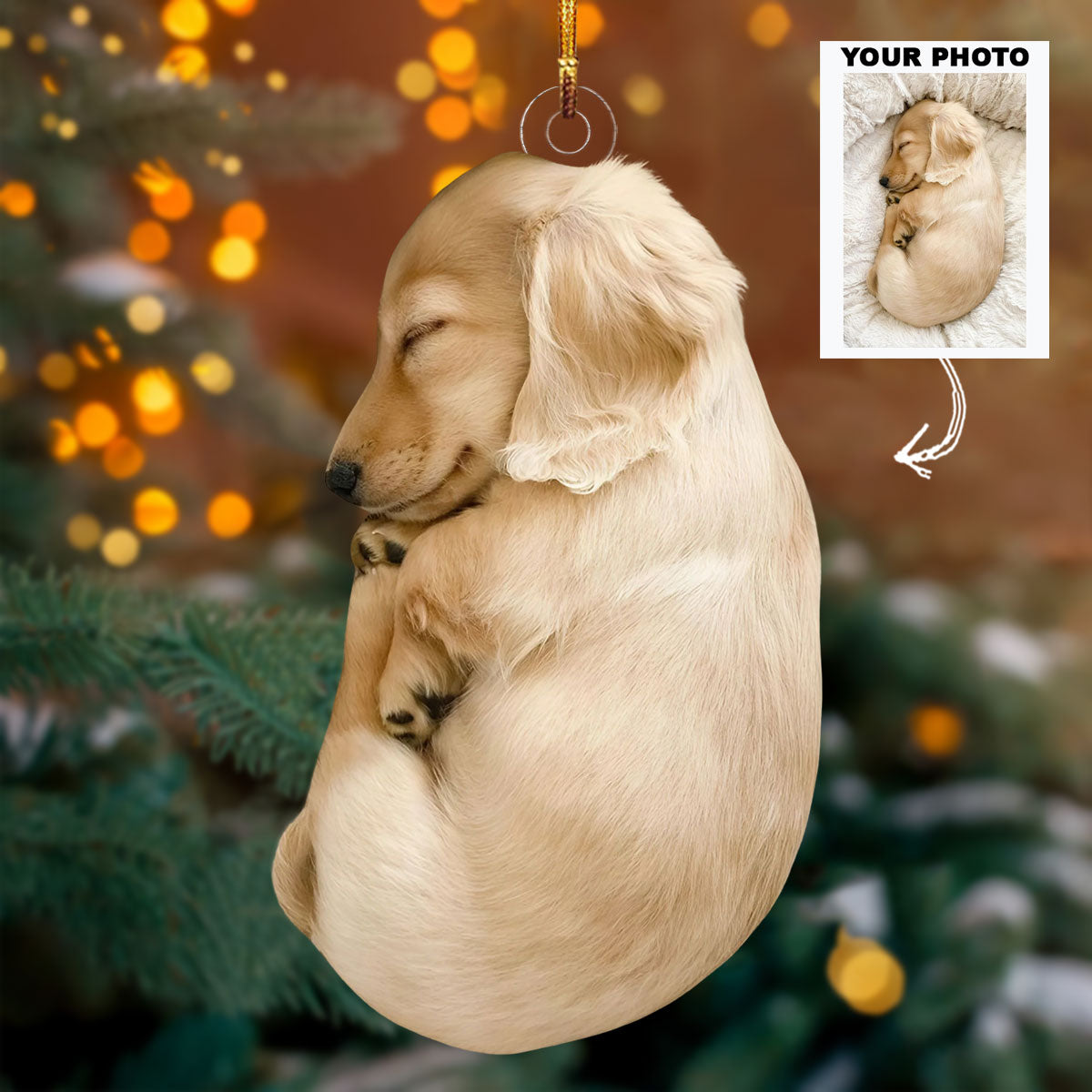 Sleepy Puppy Personalized Photo Mica Ornament Christmas Gift For Dog Lovers Dog Owners