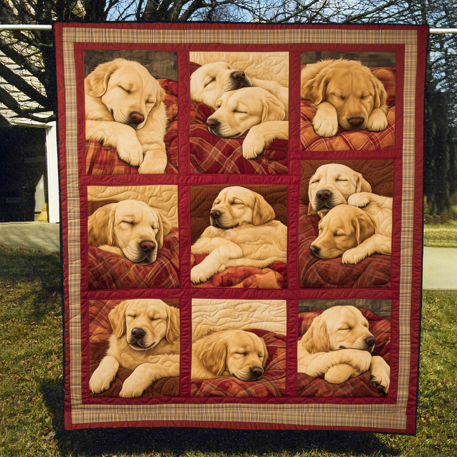 Sleepy Retrivers Quilted Blanket Best Gifts For New Dog Owners